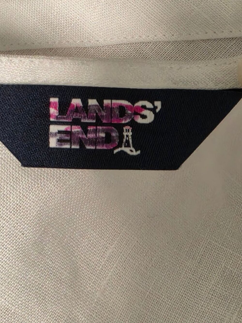 Lands' End 100% Linen White Tank Top L 14-16 Coastal Grandma Minimalist Shell - Picture 5 of 11